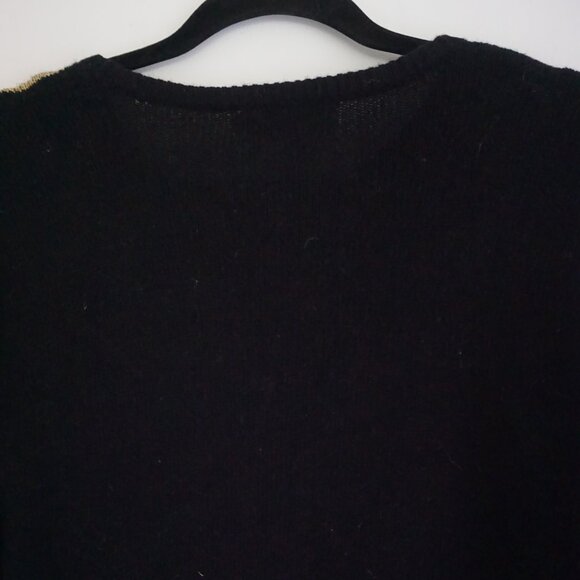 VTG Outlander Black Abstract Knit Dress Wool Boho Artwear Statement Metallic S - Picture 13 of 13